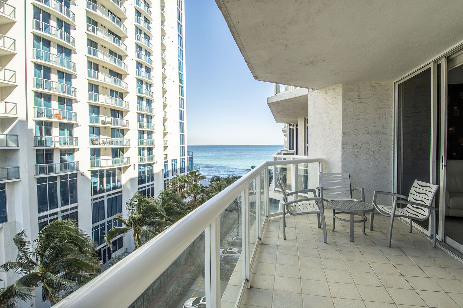 Balcony & View - 17275 Collins Avenue, Unit 712, Sunny Isles Beach, FL 33160 - © Flat Fee Florida Realty